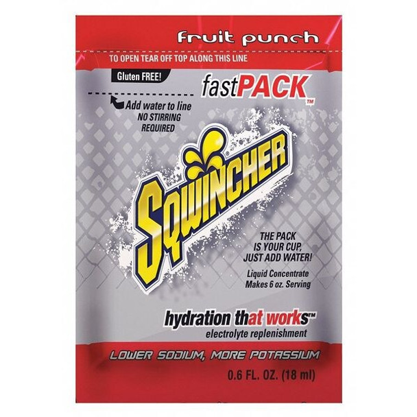 Sqwincher Sports Drink Mix,Fruit Punch,PK50 159015305 Sqwincher Sports Drink Mix,Fruit Punch,PK50 159015305