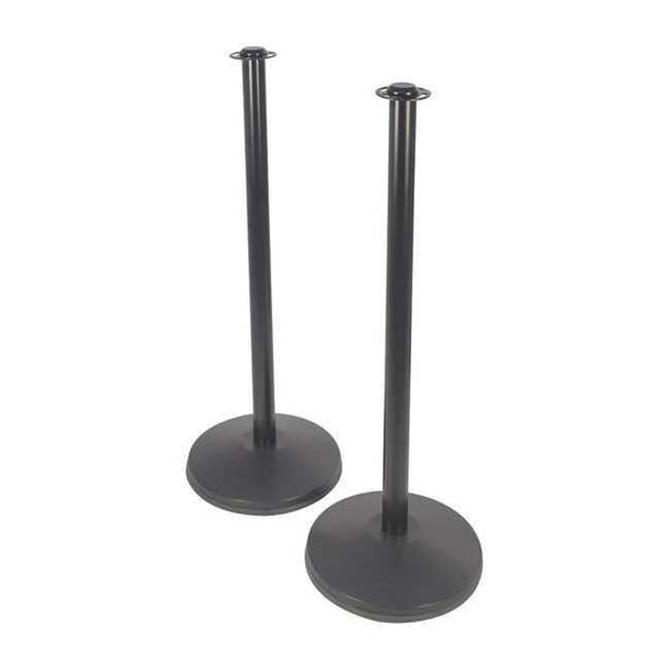 Conventional Post Prime Flat Top Rope Post,37-1/2inH,Black,PK2 CP61S-SB-2PK
