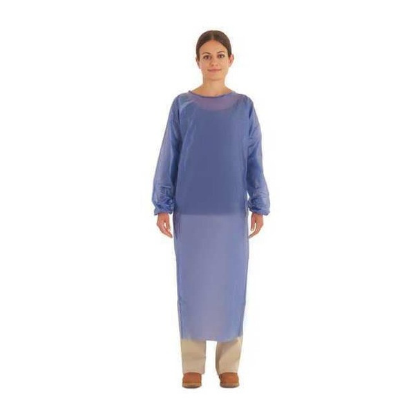 Ansell Apron, Vinyl, Blue, 53 in, M 56-903
