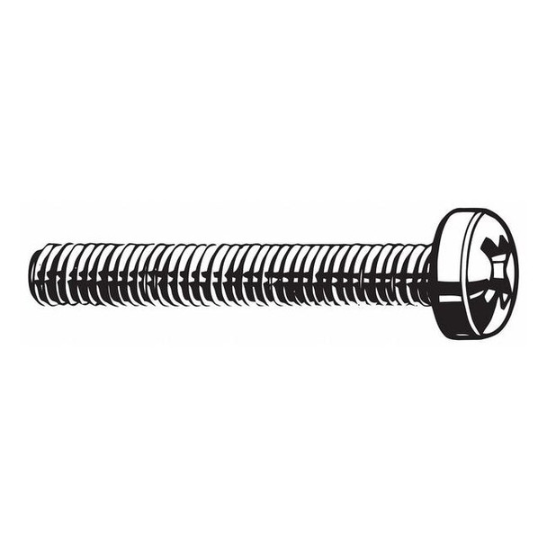 M6-1.00 x 45 mm Phillips Fillister Machine Screw, Zinc Plated Steel, 50 PK