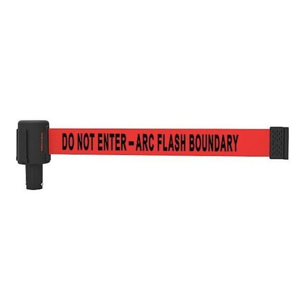 Retractable Belt Head, Red, 15 ft Length, Do Not Enter - Arc Flash Boundary