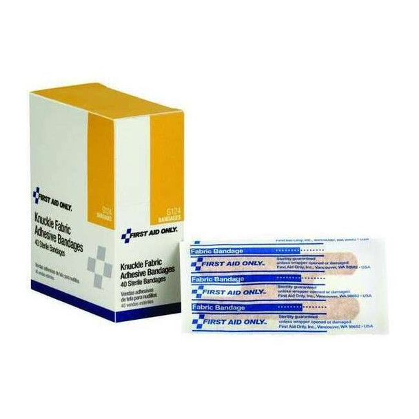 First Aid Only Knuckle Bandage, Fabric, 3-1/2 in. L, PK40 G124