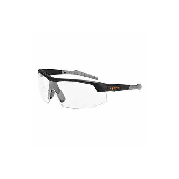 SKOLL, Safety Glasses, Anti-Fog, Clear Lens, Matte Black Frame, Half-Frame