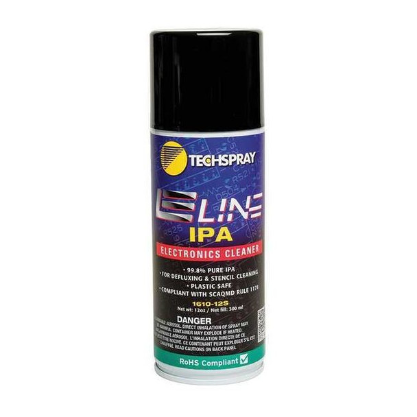 Techspray Ipa Electronics Cleaner, Aerosol Spray Can, 12 oz 1610-12S