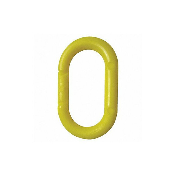 Chain Link for Plastic Chain Barrier, Yellow, 2 in Length, Matte