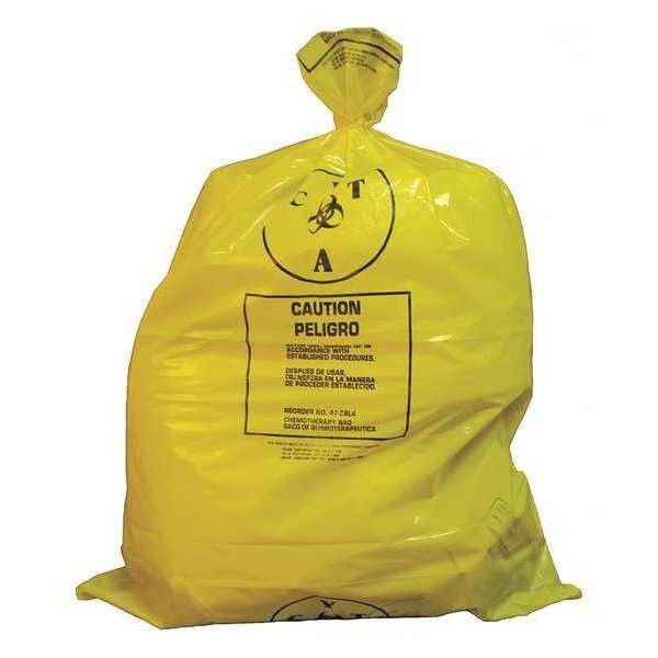 Manufacturer Varies Chemo Waste Bags,25 gal.,Yellow,PK100 3UAD7