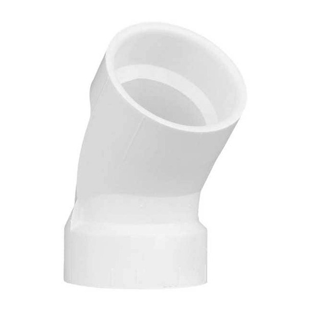 Manufacturer Varies PVC Elbow, 45 Degrees, Hub, 1-1/2 in Pipe Size 1WKC1