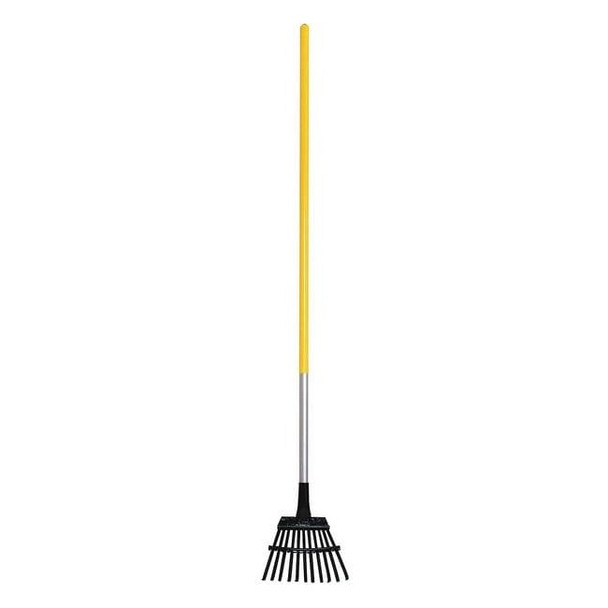 8-1/4 in Steel Flex Shrub Rake, 11 Tines, 48 in L Aluminum Handle