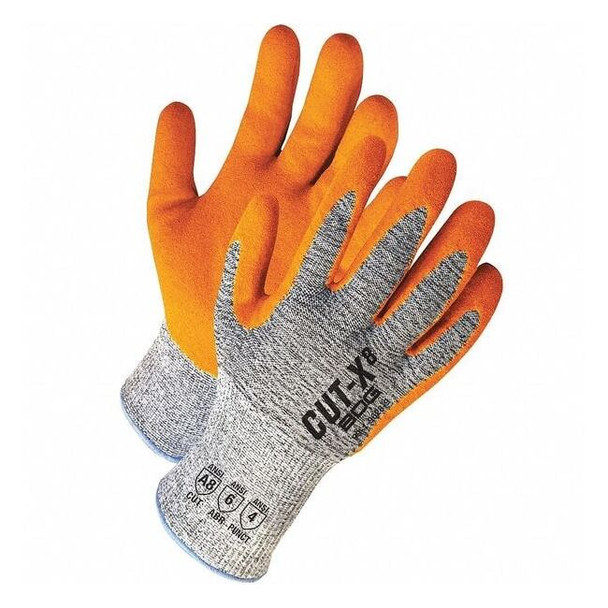 Cut-Resistant Coated Gloves, Cut Level A8 ,Dipped ,Nitrile ,Sandy ,L 1 PR