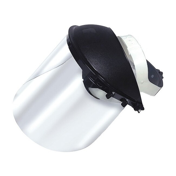 Faceshield Assembly, Clear Visor, 9 in Height, Ratchet Suspension, Uncoated Lens