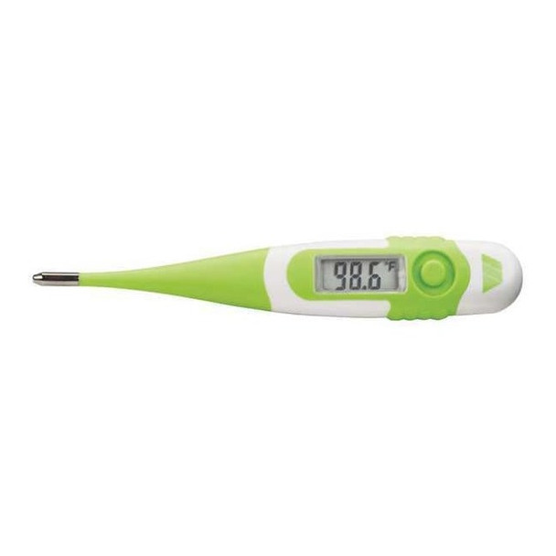 Mabis Digital Thermometer, Plastic, 1 in L, 0.75 in W, Green/White 15-736-000