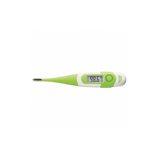 Mabis Digital Thermometer, Plastic, 1 in L, 0.75 in W, Green/White 15-736-000