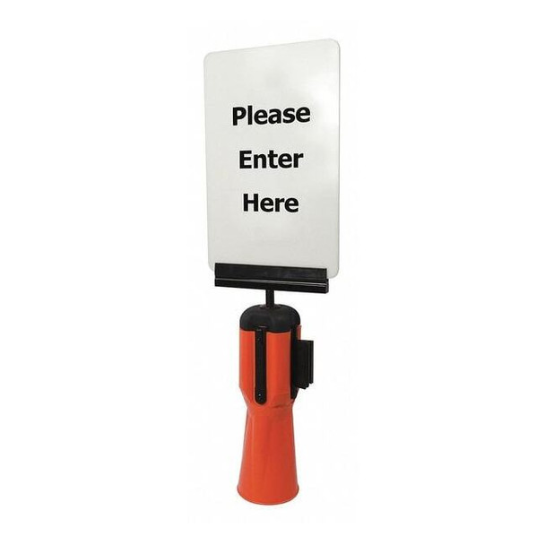 Tensabarrier Sign Frame,Black,4-1/2" H,Unfinished TC114-SIGN-TOPPER