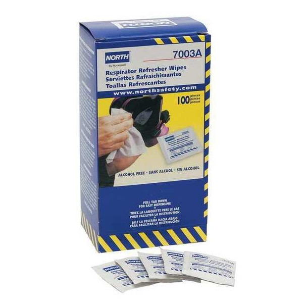 Honeywell 5" X 7" Alcohol Free Respirator Wipes For Any Respirator,PK100