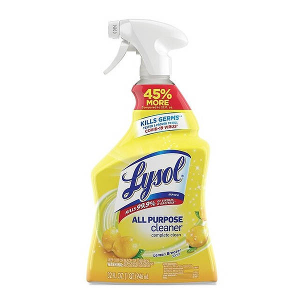 All Purpose Cleaner, Trigger Spray Bottle, 32 oz, Lemon Breeze, 12 PK