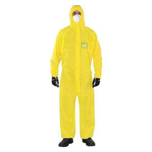 Microchem Hooded Coverall,Bound,Yellow,L,PK25 YY23-B-92-111-04