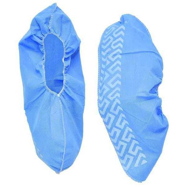 Disposable Shoe Covers, Polypropylene, Blue, Slip Resistant Sole: Yes ,2XL