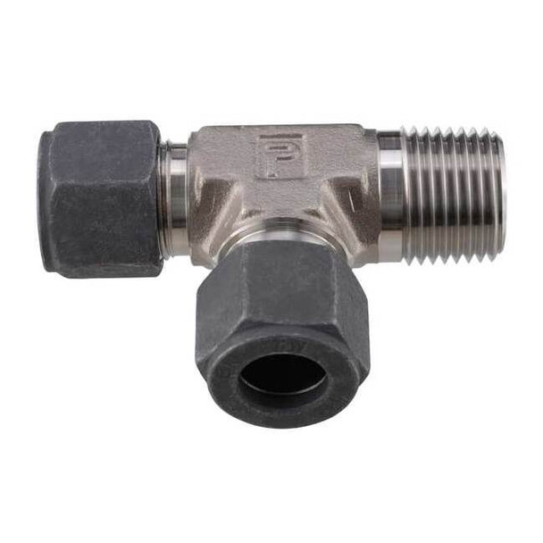 Parker Tee, SS, Comp 1/4", MNPT 1/4", Comp 1/4" 4-4-4 RBZ-SS