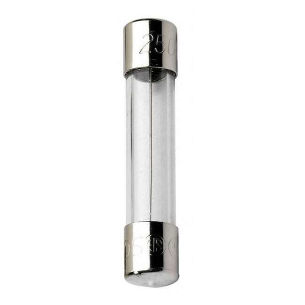 Mersen Glass Fuse, 2.5A, 10kA at 125V AC, 200A at 250V AC, 5 PK GGC2-1/2