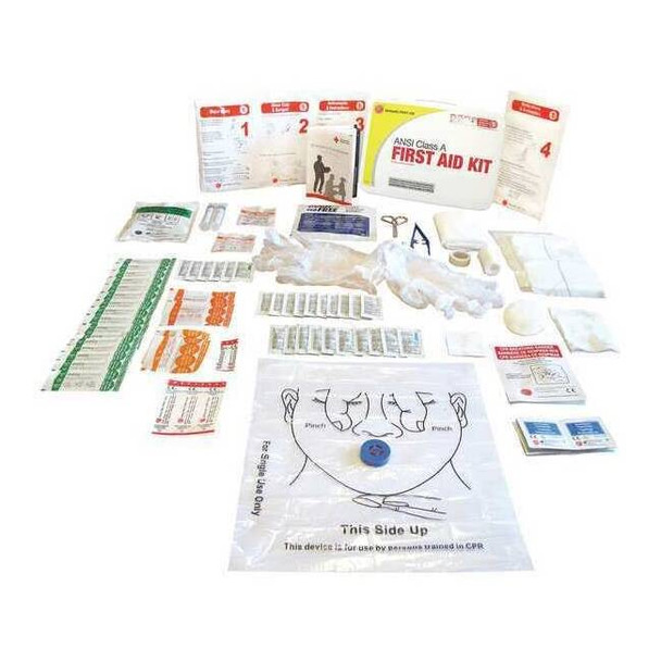 First Aid Kit and Housing, Metal 86 Components, 25 People Served
