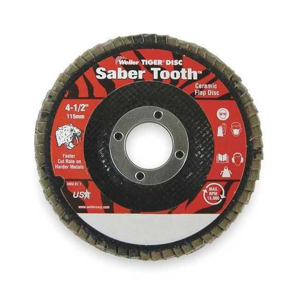 Weiler Arbor Mount Flap Disc,4-1/2in,40,Coarse 98119