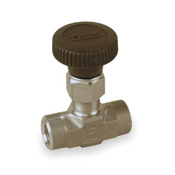 Parker Needle Valve,Straight,316 SS,1/4 In. 4F-V6LR-SS