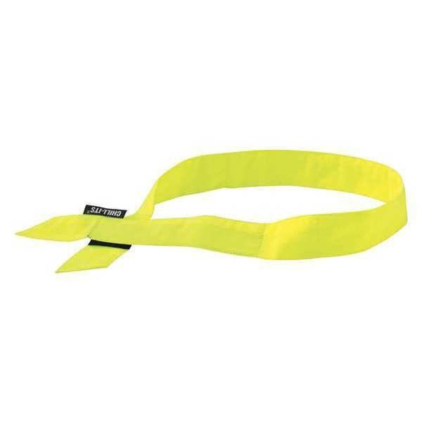 Ergodyne Bandana, Lime, Solid, Hook-and-Loop 6705