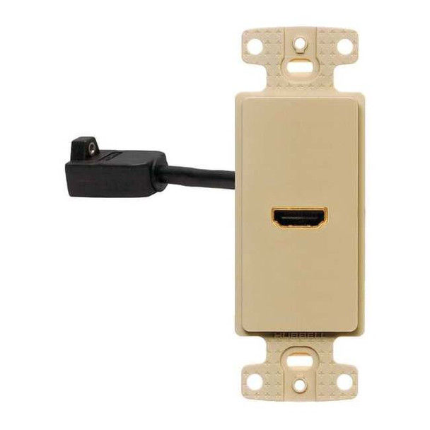 Hubbell Wiring Device-Kellems Video Wall Plate and Jack,HDMI,Ivory NS801I