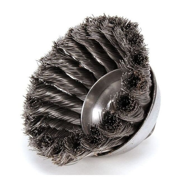 Weiler Cup Wire Brush, Threaded Arbor, 3-1/2" 97427