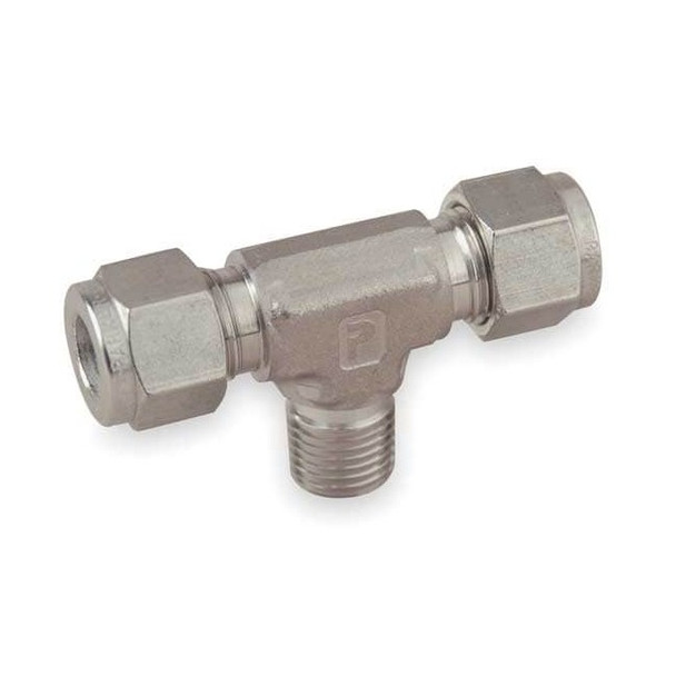 Parker 1/8" x 1/4" A-LOK x MNPT SS Male Branch Tee 4MBT2N-316
