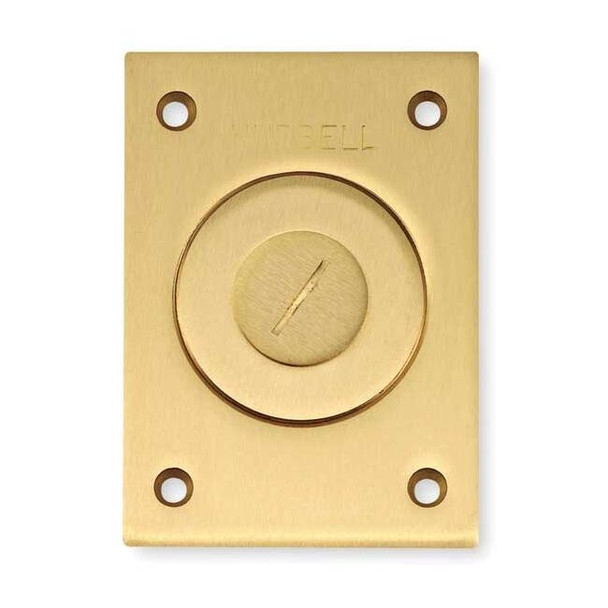 Hubbell Wiring Device-Kellems Box Cover, Floor Box Type, 1 Gang, Brass S2425