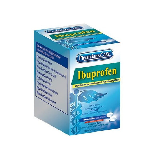 Ibuprofen Pain Reliever, 200 mg, 2 Pkg/125 Each