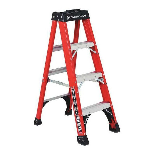 Louisville 4 ft Fiberglass Stepladder, 375 lb Capacity FS1404HD