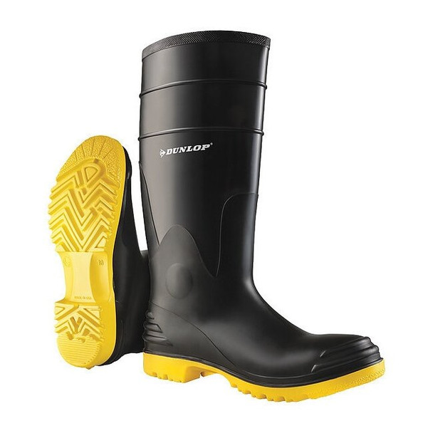 Dunlop Men's Dunlop Rubber Boot, Steel Toe, 16" Height, Black, 11 8680200