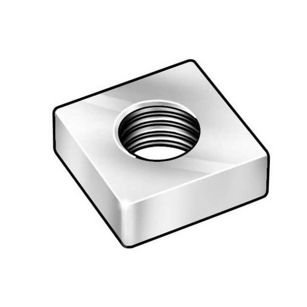 3/8"-16 Steel Zinc Plated Finish Machine Screw Square Nut, 100 pk.