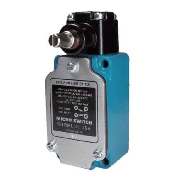 Limit Switch, No Lever, Rotary, 1NC/1NO, 10A at 480V AC, Actuator Location: Side