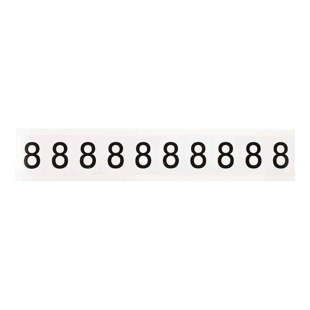 Brady NumberLabel,Vinyl,1-1/2inH,1inW,PK10 9713-8