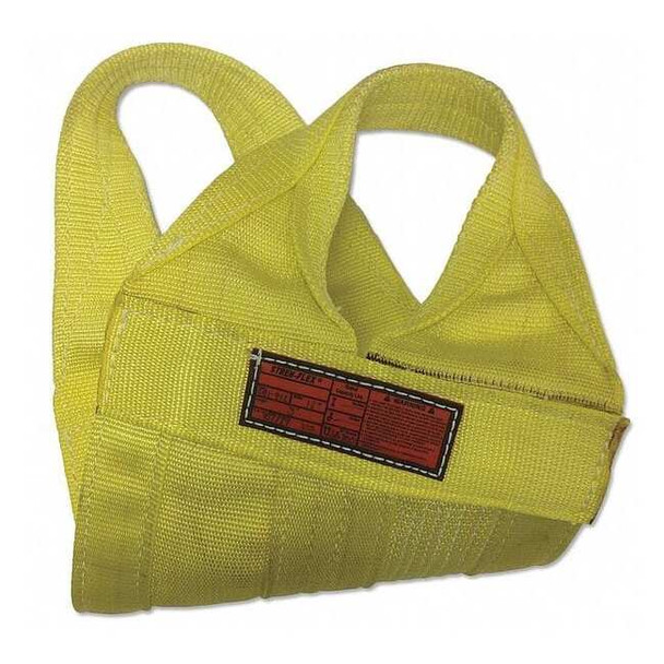 Stren-Flex Synthetic Web Sling, Type 8, 4 ft L, 8 in W, Nylon, Yellow WB1-908-04