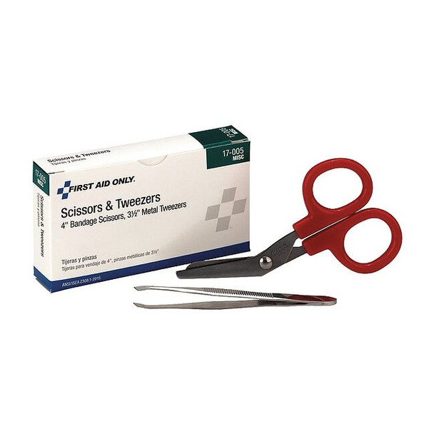 First Aid Only Scissors/Forceps Refill Set,Red,4" L 17-005