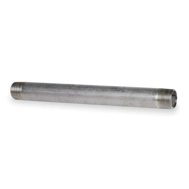 1/2" MNPT x 12" TBE Stainless Steel Pipe Nipple Sch 40