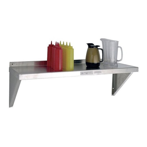 New Age Industrial Aluminum Wall Shelf, 15"D x 36"W x 13-1/4"H, Silver NS943