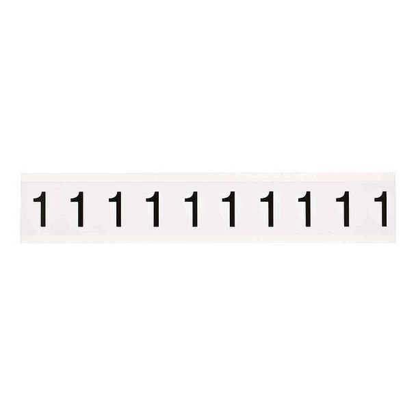Brady Number Label,Character 1,1 In. H,Vinyl,PK10 9713-1