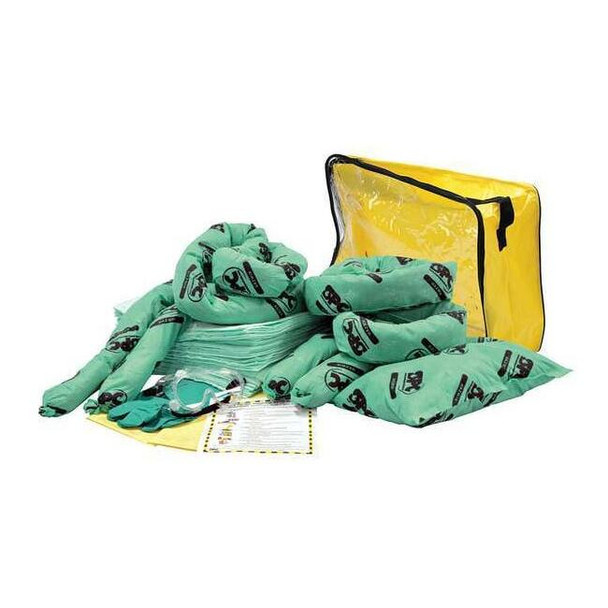 Brady Spill Kit, 15 gal Volume Absorbed per Kit, Bag, Clear/Yellow SKH-CFB