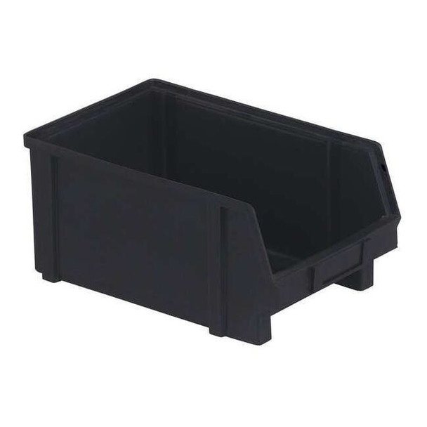 Hang & Stack Storage Bin, Plastic, Black, 6 in H, 8 1/8 in W, 12 7/8 in L