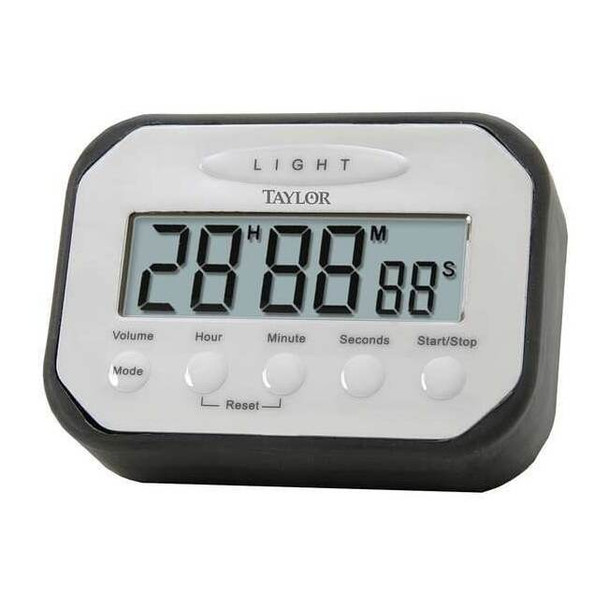 Taylor Digital Timer, Count Down,Count Up, 25hr 5863