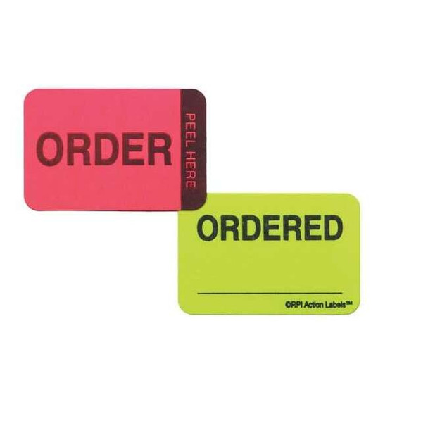 Roll Products Label, Pink/Green, Paper 93343