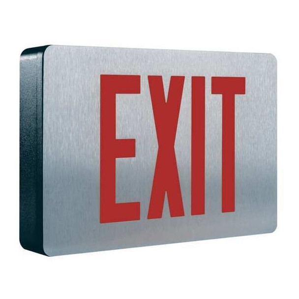 Exit Sign, Black, 1 Face(s), LED, Universal Mount, Nickel Cadmium