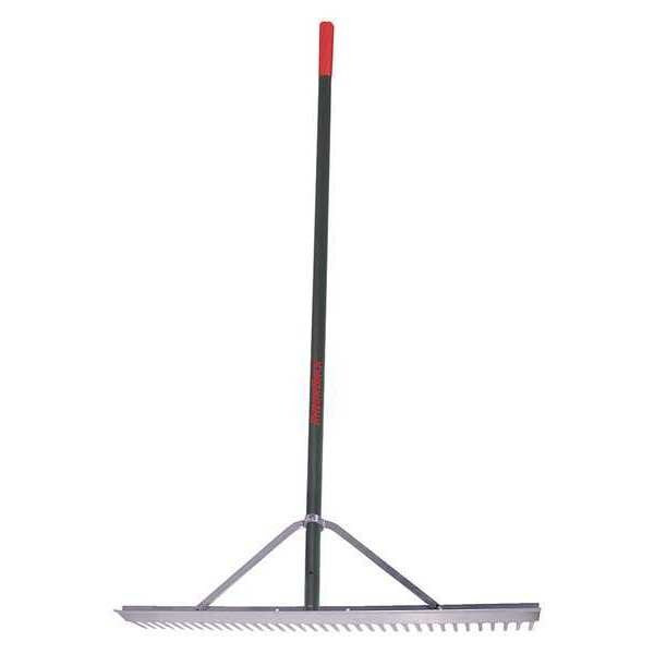 36 in Aluminum Landscape Rake, 36 Tines, 66 in L Aluminum Handle