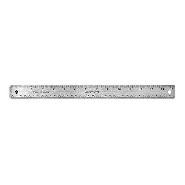 Westcott Ruler,15 Inch,Stainless Steel 10416
