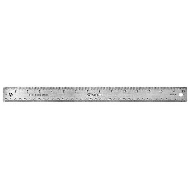 Westcott Ruler,15 Inch,Stainless Steel 10416